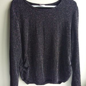 Marina Luna black Long Sleeve Sparkly Top, XL